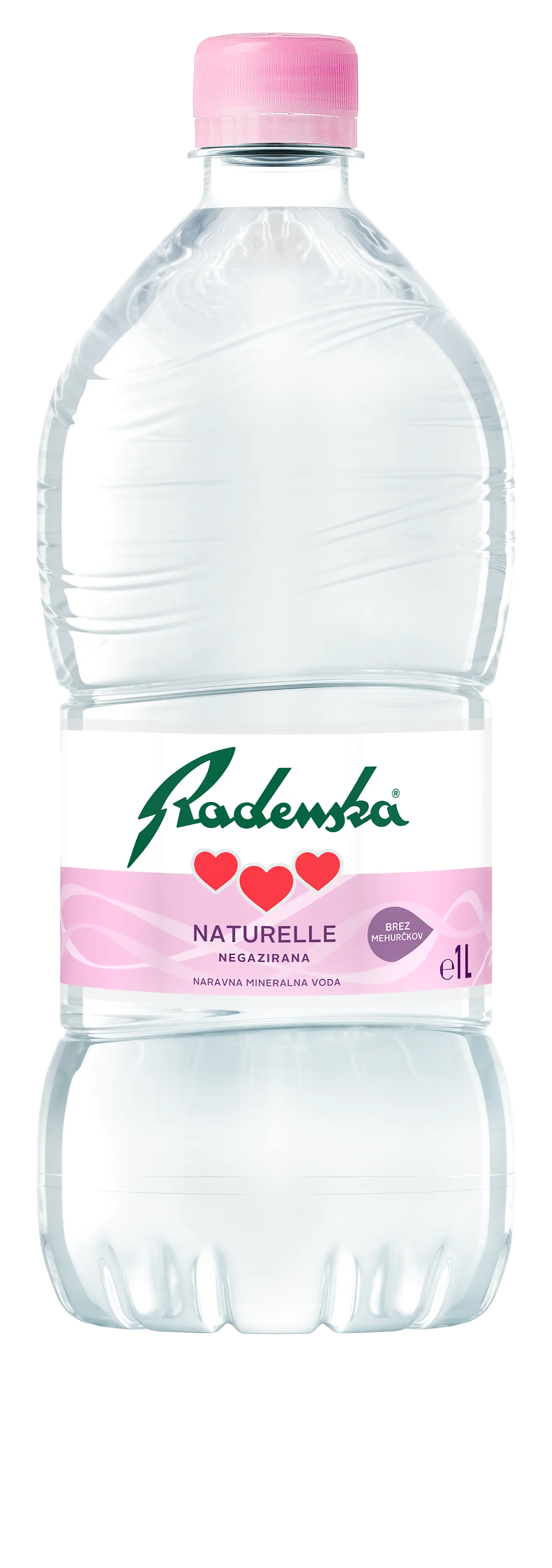 Radenska, Ujë natyral, plastikë, 1 L